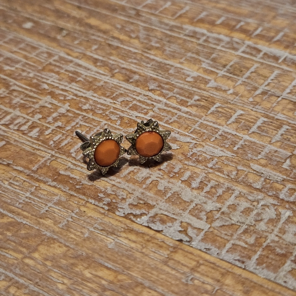 Art Deco Inspired Coral Stud Earrings